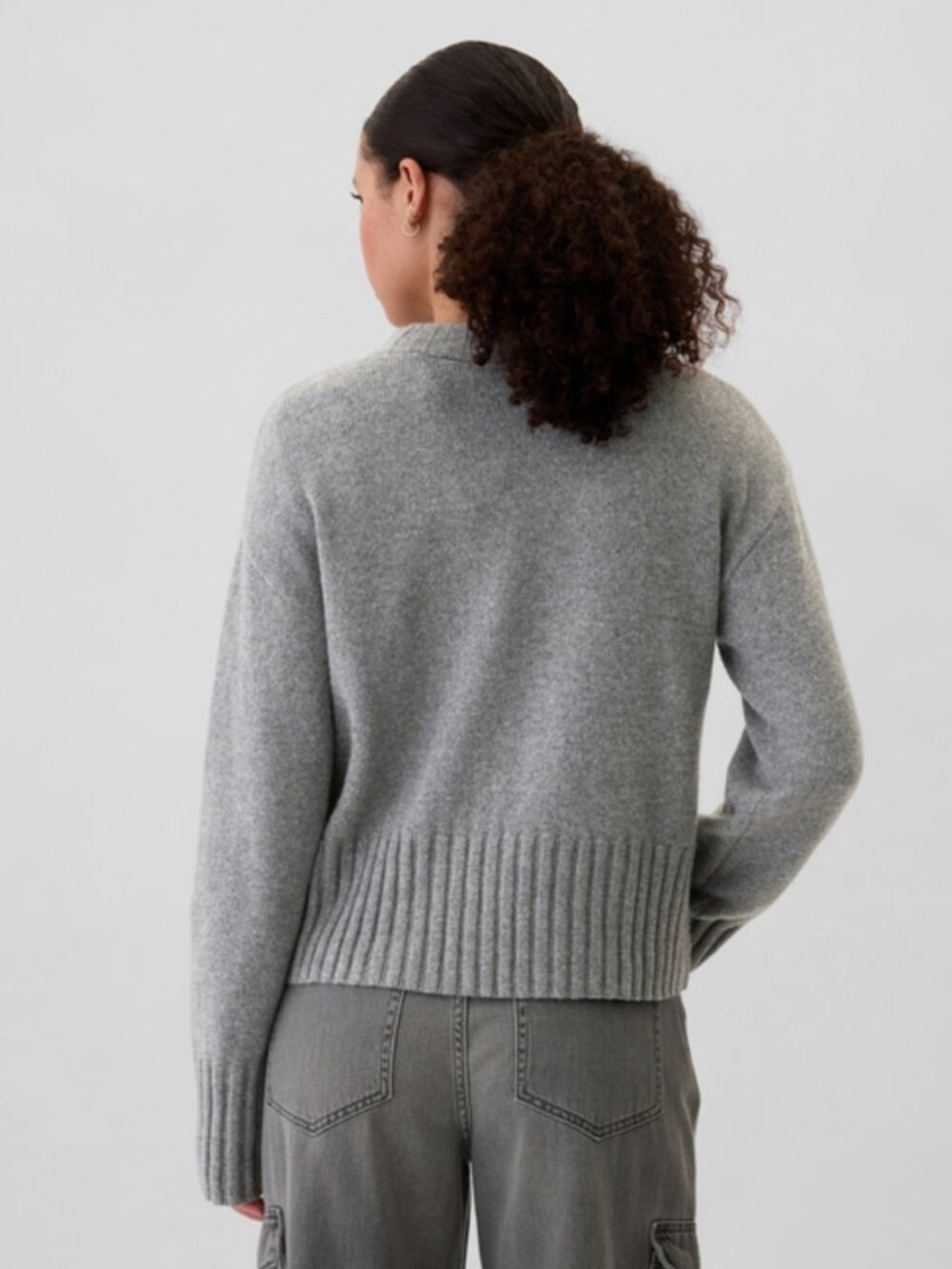 GAP CashSoft Relaxed Crewneck Pullover Sweater Heather Gray Women's Size Medium - Picture 6 of 7